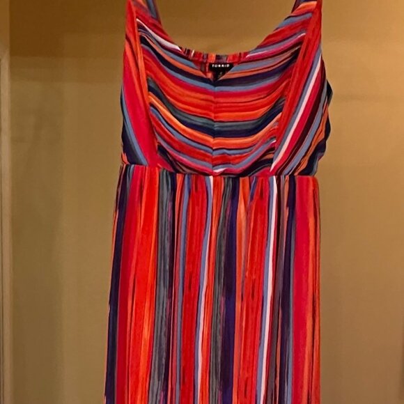 Torrid - Boho Maxi Multi Color Striped Dress - NWOT - Picture 4 of 9